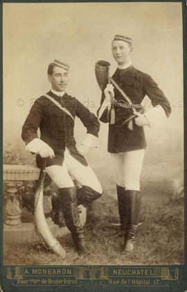 Martinho de Brederode e um seu colega estudante na Suiça. 1887.