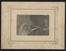 Casamento de Julia de Noronha e henrique de paiva Couceiro - 1896 (por traz a Chiva Paraty com o ...