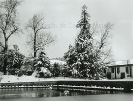 [Casa de Mateus: Espelho de Água em dia de neve].